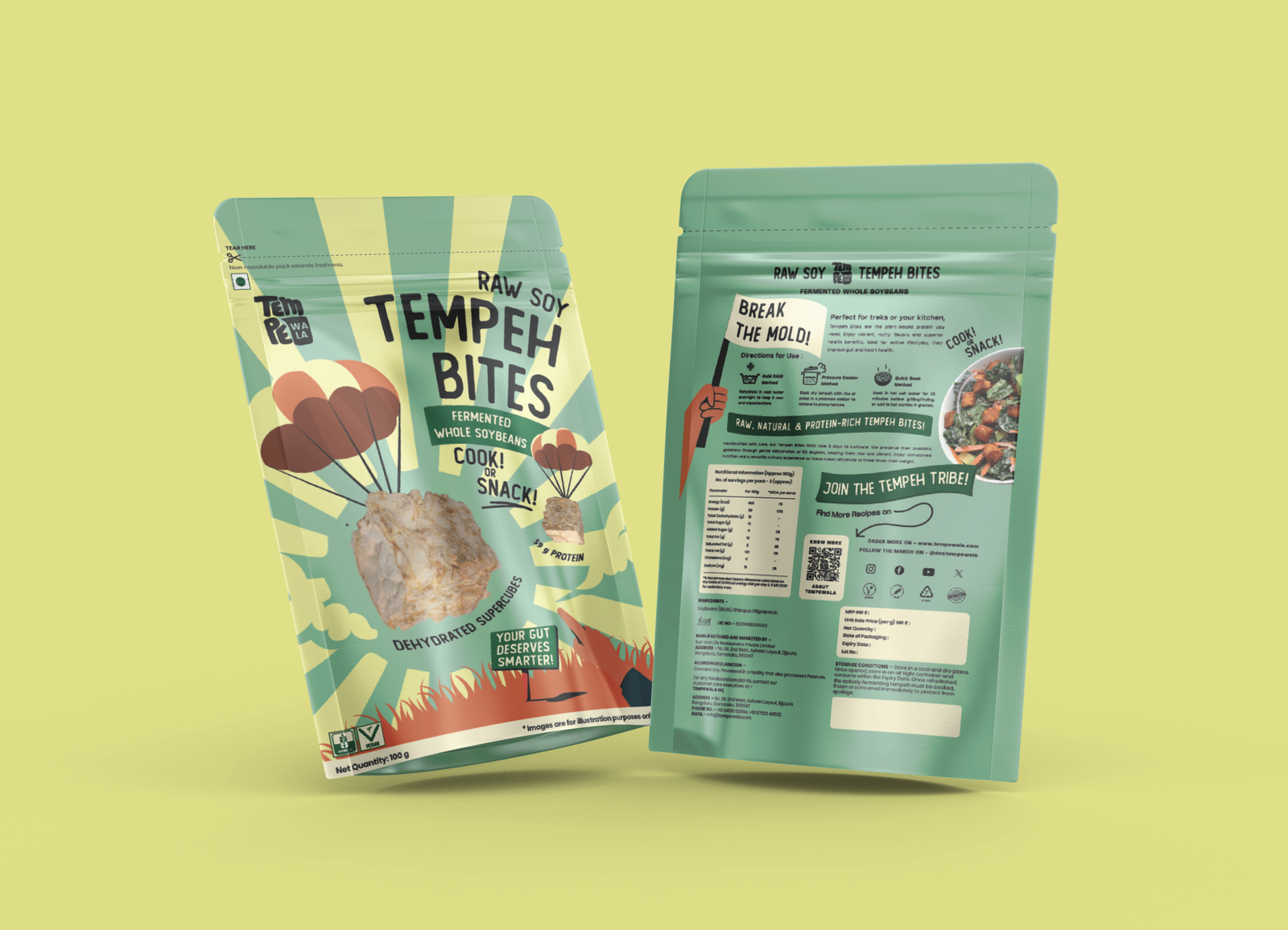 TempeWala Dehydrated Tempeh Bites – fermented soybeans, cook or snack