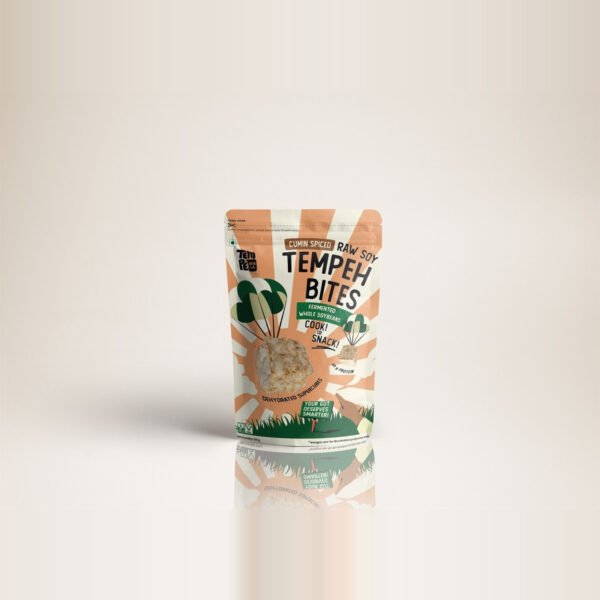 TempeWala Cumin Spiced Raw Soy Tempeh Bites, 60g protein per 100g