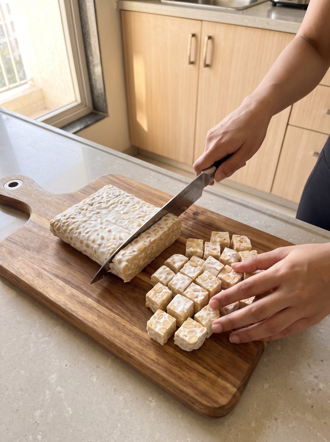 Cut it into 2 cm cubes